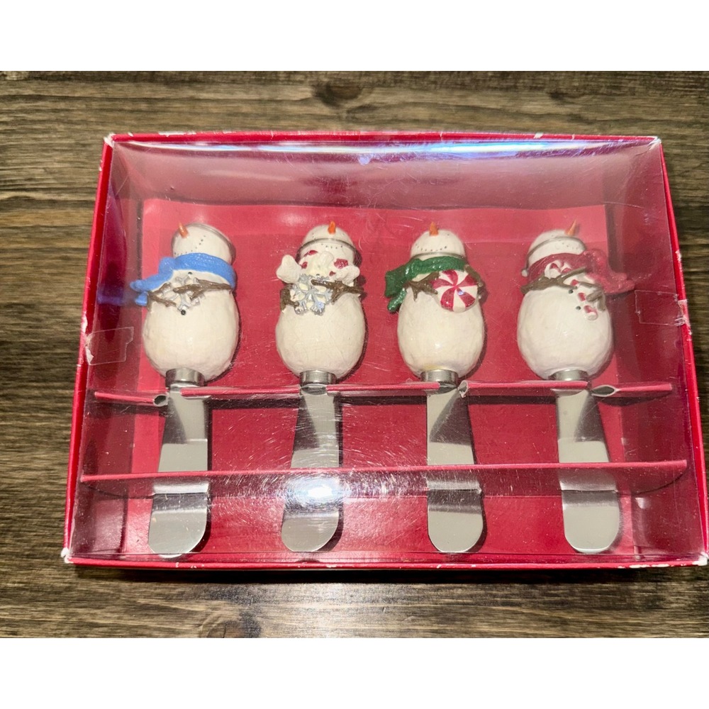 Kohl's Peppermint Lane Snowman Cheese Spreaders Set 4 Christmas HRS04030